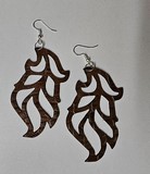Boucle d'oreille cuir marron imitation croco