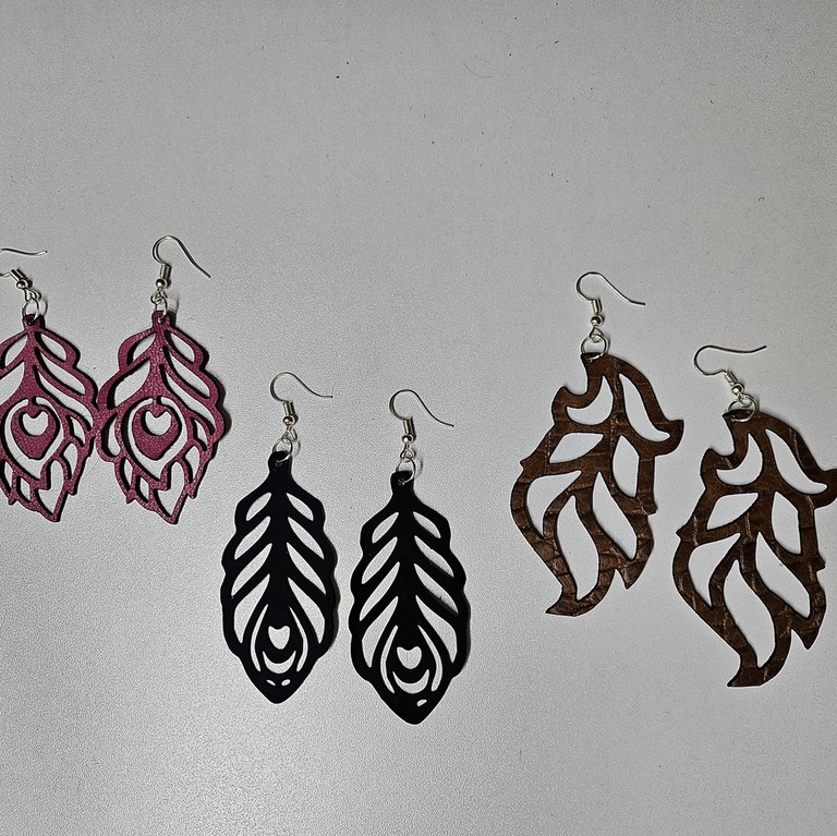 boucles d'oreille en cuir