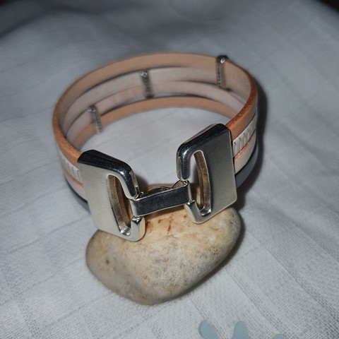 Bracelet Ethnie cuir nude