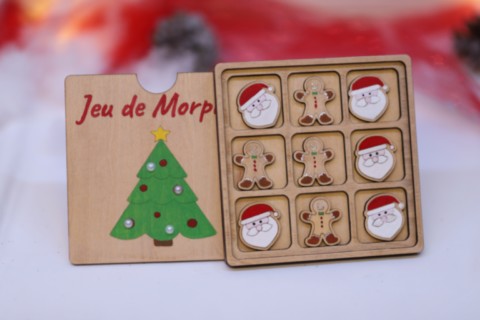 Jeu de morpion Noêl en bois à peindre (ou pas)